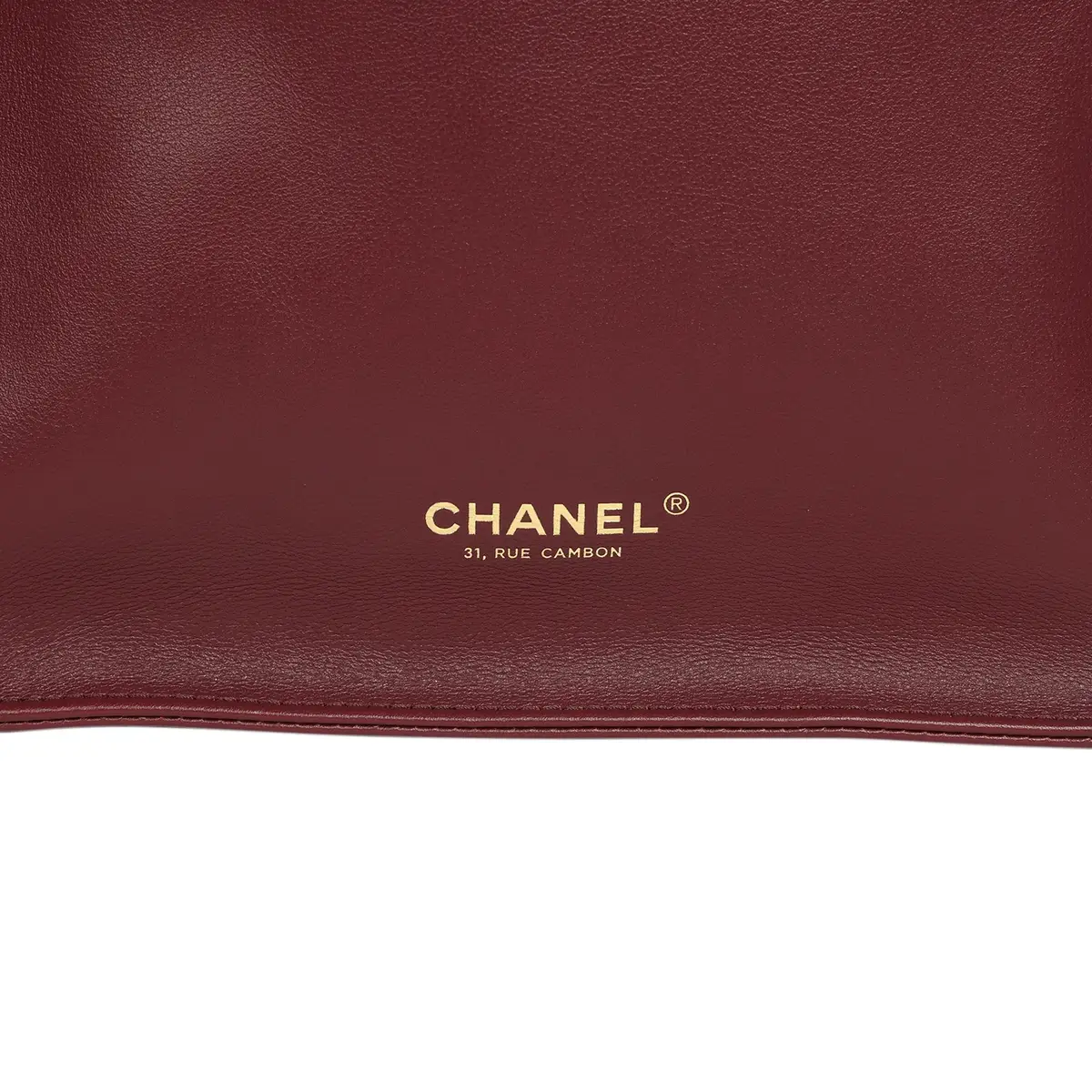 Chanel Chanel Small "Grocery Bag" with Chain Dark Burgundy Calfskin Gold Hardware | Thumbnail 8 Chanel Chanel Small "Grocery Bag" with Chain Dark Burgundy Calfskin Gold Hardware | Thumbnail 8