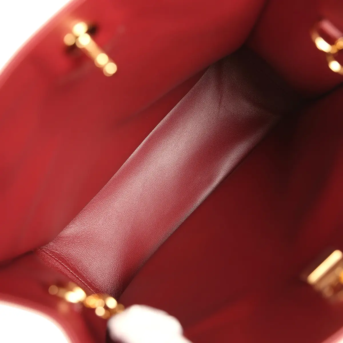 Chanel Chanel Small "Grocery Bag" with Chain Dark Burgundy Calfskin Gold Hardware | Thumbnail 9 Chanel Chanel Small "Grocery Bag" with Chain Dark Burgundy Calfskin Gold Hardware | Thumbnail 9