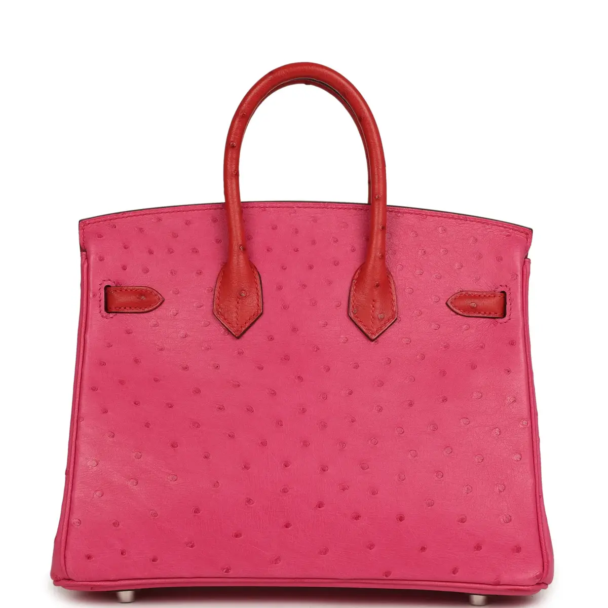 HERMÈS Hermes Birkin 25 Rose Tyrien, Rouge Vif Ostrich Touch Palladium Hardware | Thumbnail 4 HERMÈS Hermes Birkin 25 Rose Tyrien, Rouge Vif Ostrich Touch Palladium Hardware | Thumbnail 4