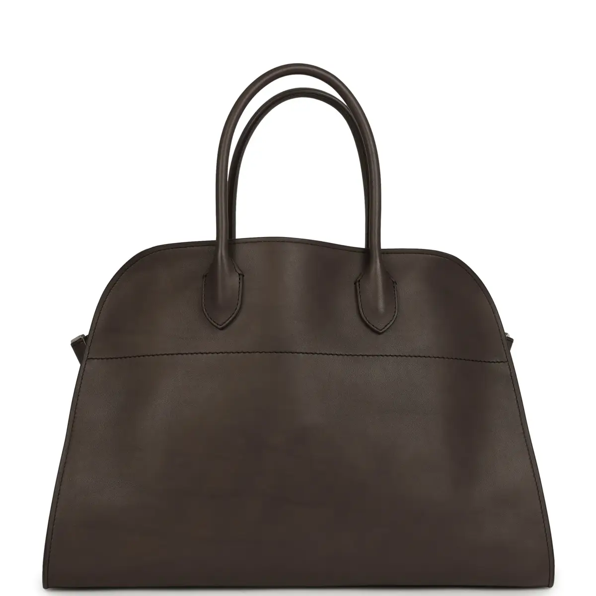 The Row The Row Soft Margaux 15 Mid Grey Saddle Leather Silver Hardware | Image 1 The Row The Row Soft Margaux 15 Mid Grey Saddle Leather Silver Hardware | Image 1