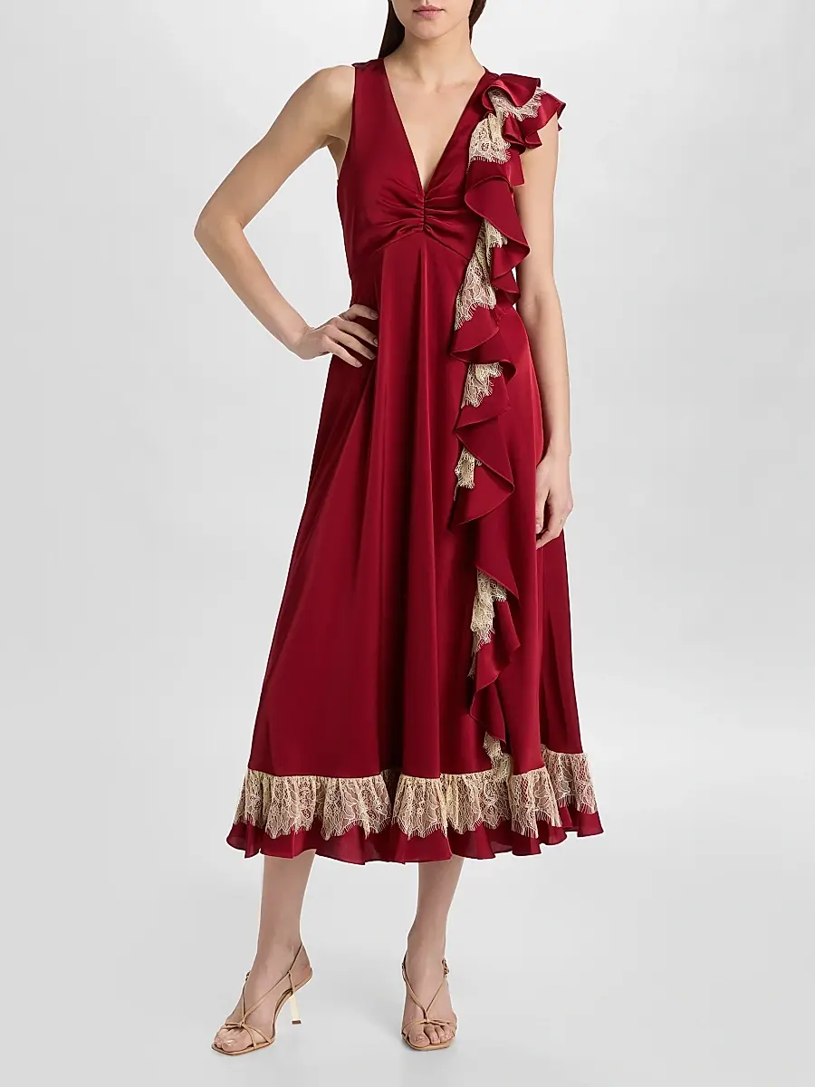 Cinq à Sept Women's Esme Satin Minna Dress | Thumbnail 3