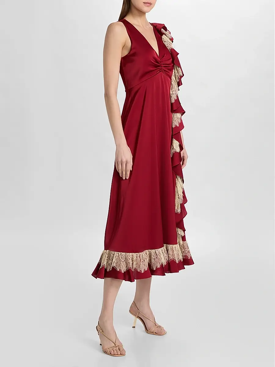 Cinq à Sept Women's Esme Satin Minna Dress | Thumbnail 4