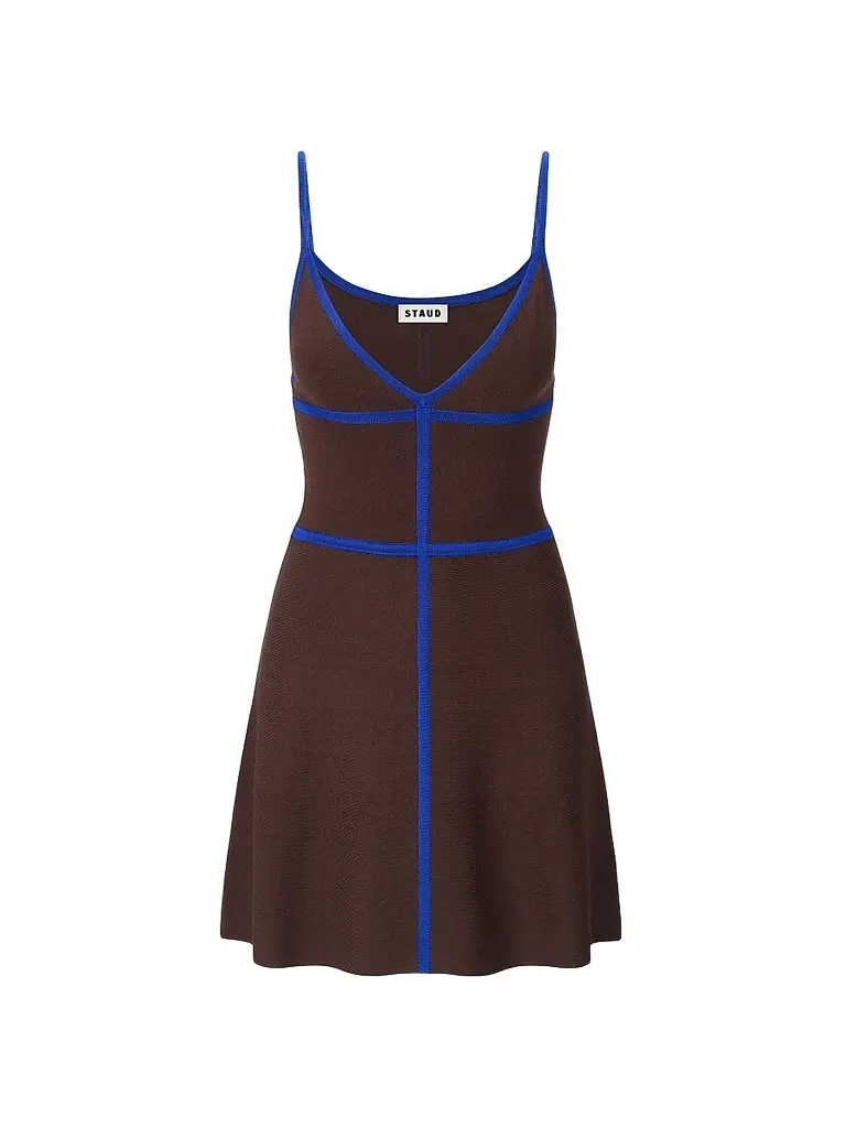 STAUD Women's Jaquelin Bonded Mini Dress - Espresso Cobalt | Image 1 STAUD Women's Jaquelin Bonded Mini Dress - Espresso Cobalt | Image 1