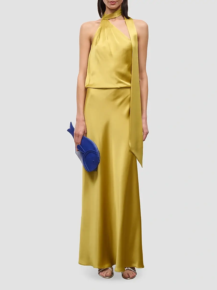 Staud Women's Estelle Satin One-Shoulder Maxi Dress | Thumbnail 2 Staud Women's Estelle Satin One-Shoulder Maxi Dress | Thumbnail 2