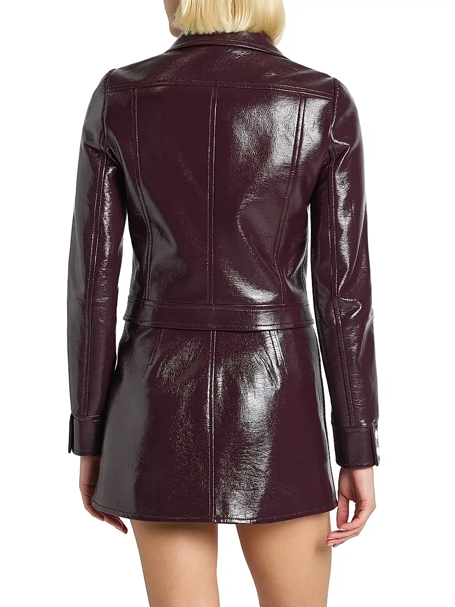 Courrèges Women's Reedition Logo Vinyl Crop Jacket | Thumbnail 5 Courrèges Women's Reedition Logo Vinyl Crop Jacket | Thumbnail 5