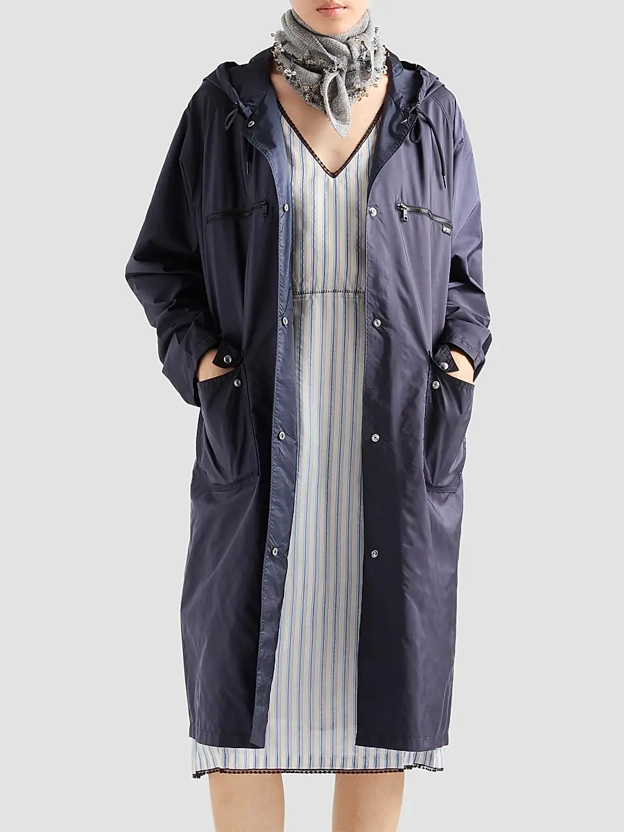 Prada Women's Striped Dress with Bow - Blue | Thumbnail 2