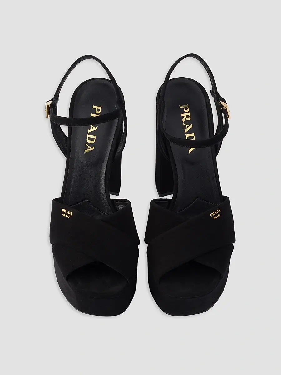 Prada Women's Suede Platform Sandals | Thumbnail 2 Prada Women's Suede Platform Sandals | Thumbnail 2