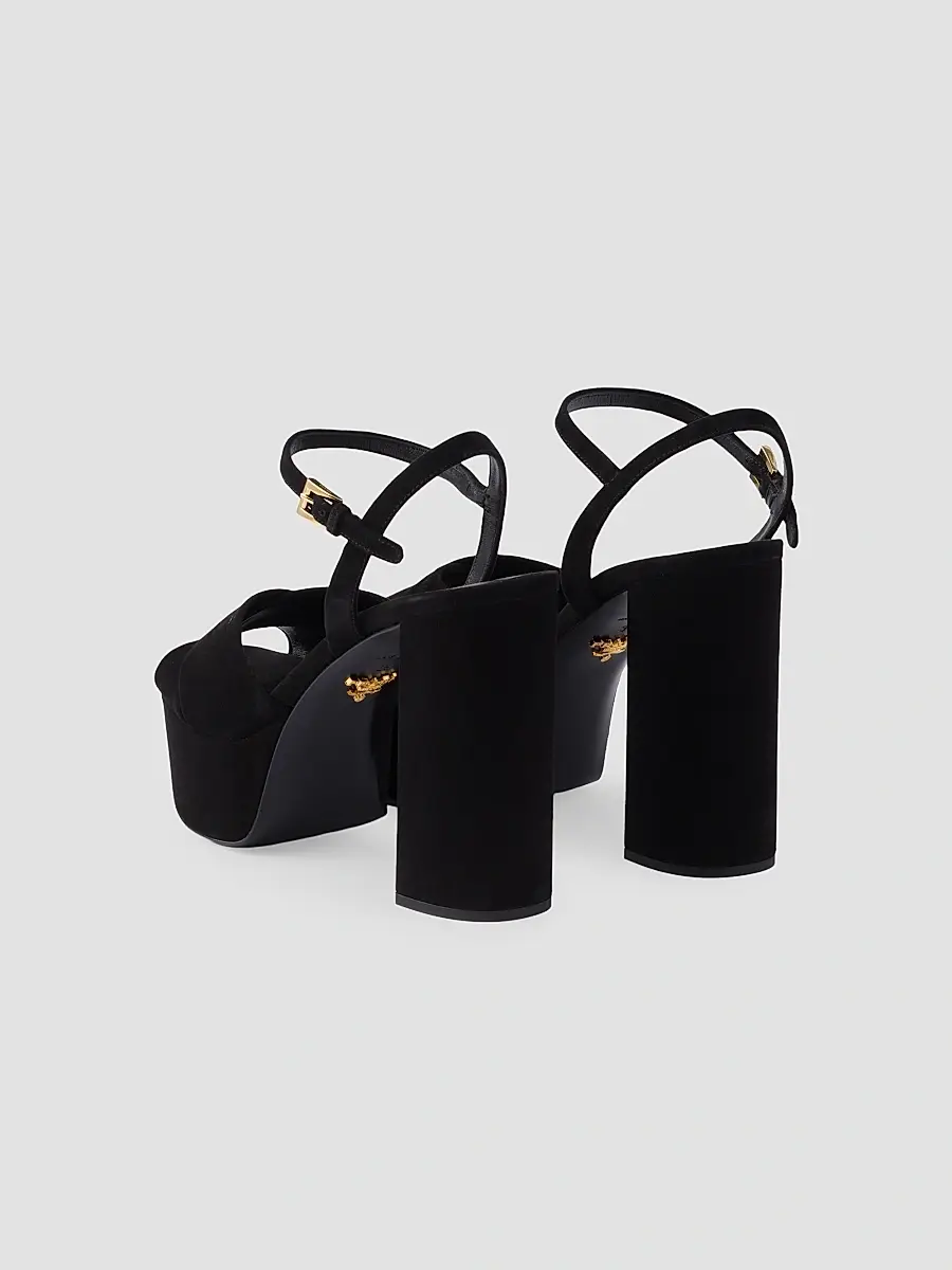 Prada Women's Suede Platform Sandals | Thumbnail 3 Prada Women's Suede Platform Sandals | Thumbnail 3