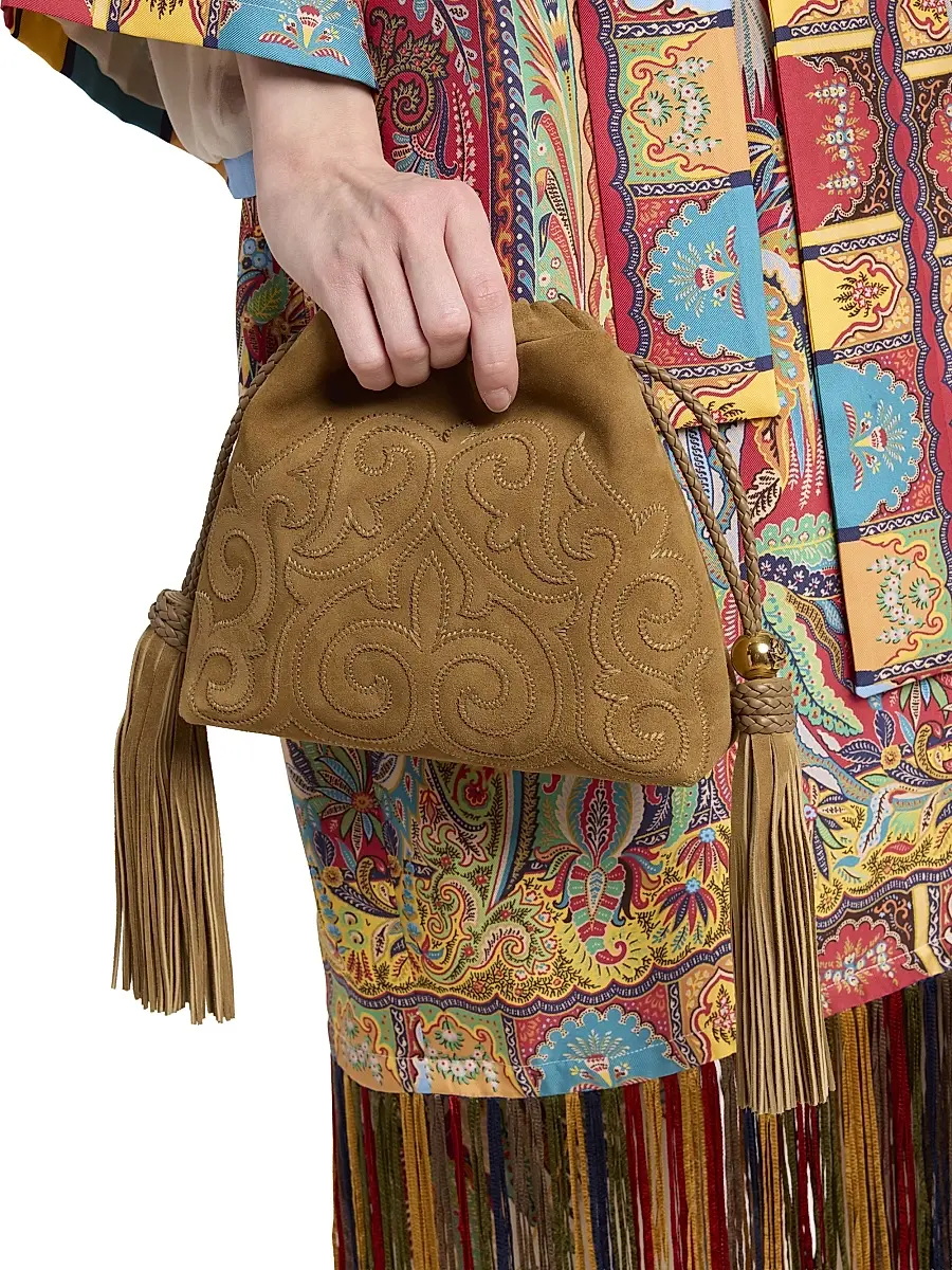 Etro Women's Kalispera Extra-Small Suede Shoulder Bag | Thumbnail 3 Etro Women's Kalispera Extra-Small Suede Shoulder Bag | Thumbnail 3