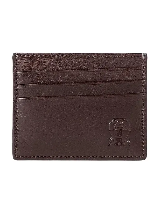 Brunello Cucinelli Men's Brushed Leather Card Holder
