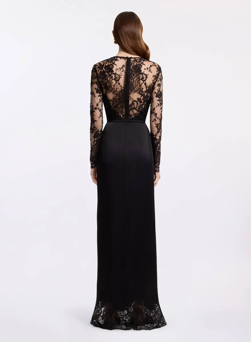 Elie Saab Envers Satin with Lace Dress | Thumbnail 3