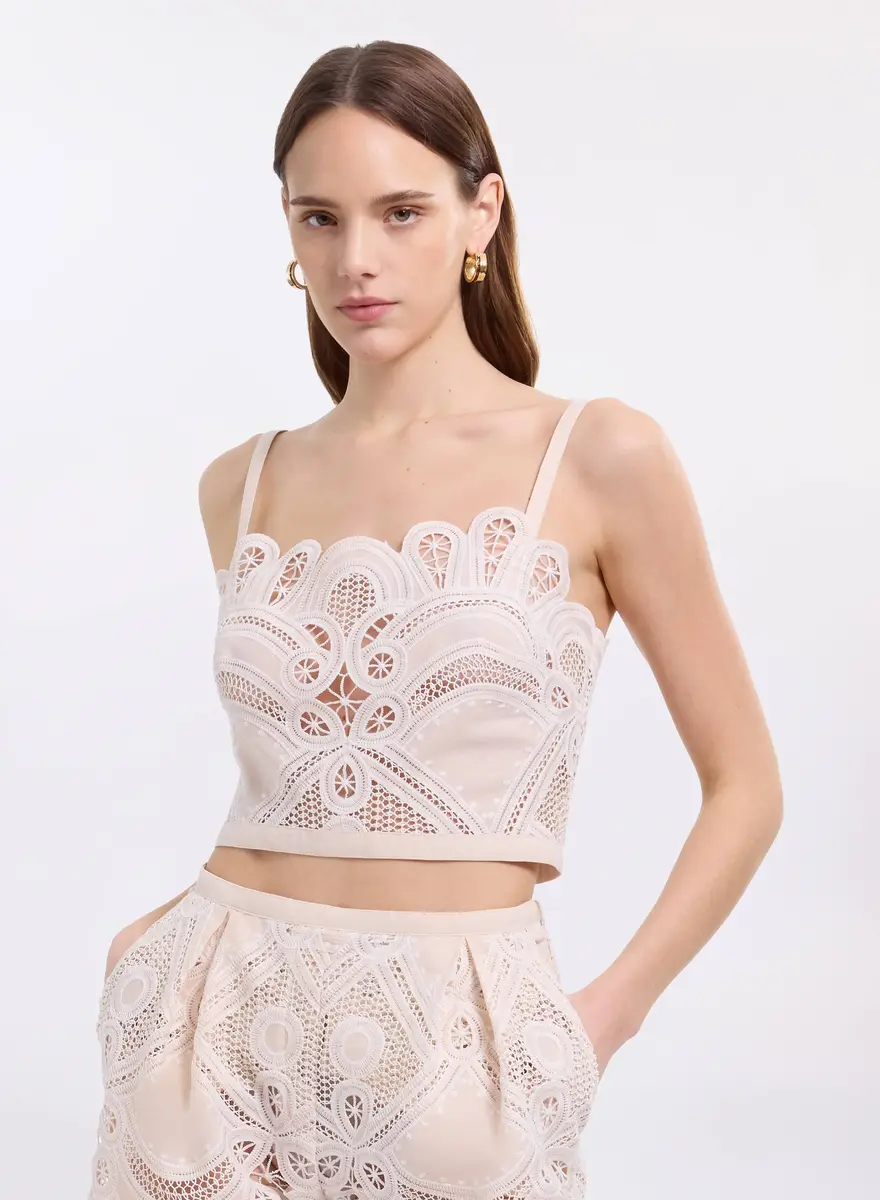 Elie Saab Cotton Embroidered Bralette | Thumbnail 2 Elie Saab Cotton Embroidered Bralette | Thumbnail 2