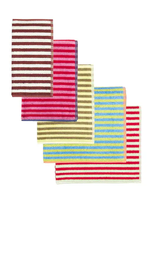 Dusen Dusen Set Of 5 Stripe Towels | Thumbnail 2