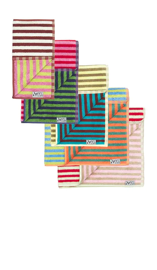 Dusen Dusen Set Of 5 Stripe Towels | Thumbnail 3