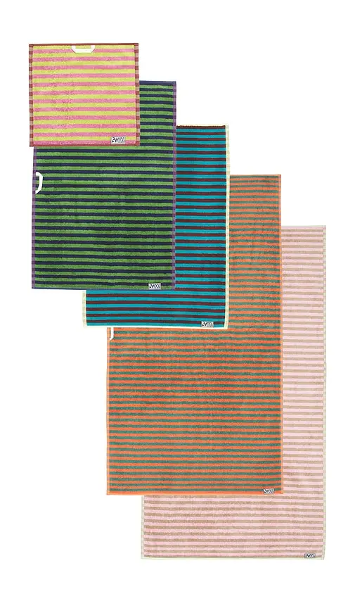 Dusen Dusen Set Of 5 Stripe Towels | Thumbnail 5