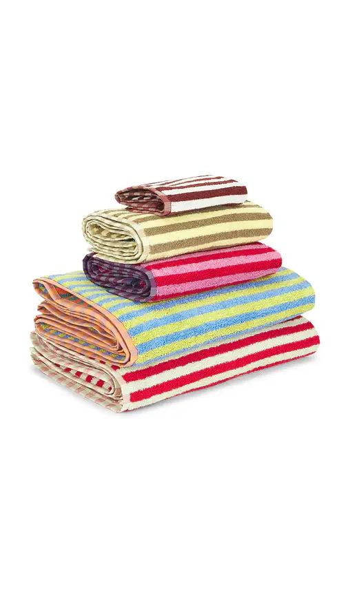 Dusen Dusen Set Of 5 Stripe Towels