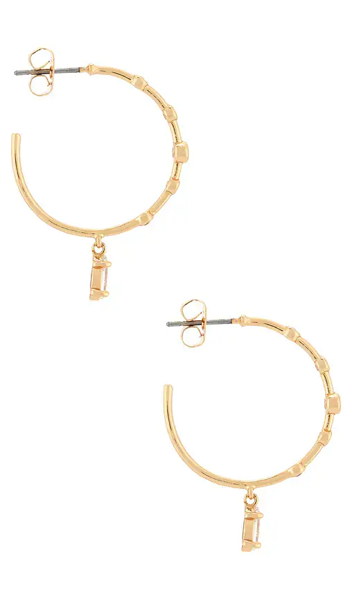 Ettika Delicate Crystal Charm Hoop Earrings | Thumbnail 2