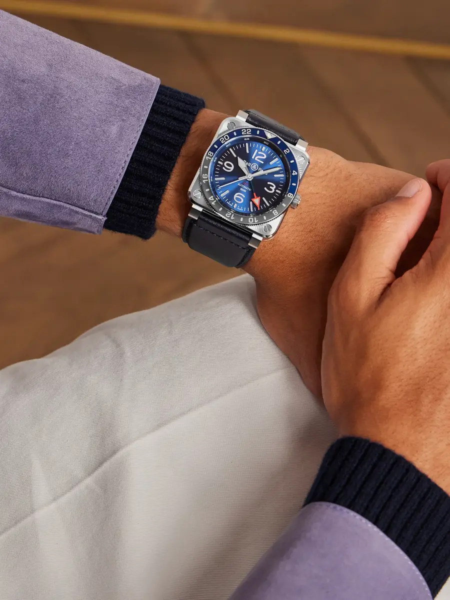 Bell & Ross BR 03-93 GMT BLUE Automatic Stainless Steel Watch, Ref. BR0393-BLU-ST/SCA - Men | Thumbnail 2