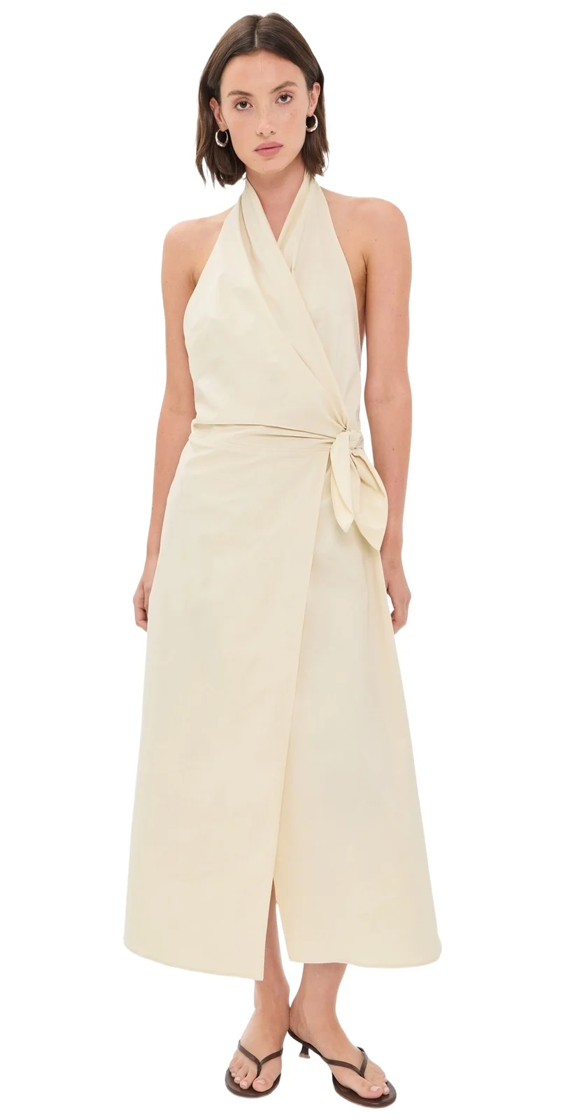 St. Agni Halter Wrap Backless Dress