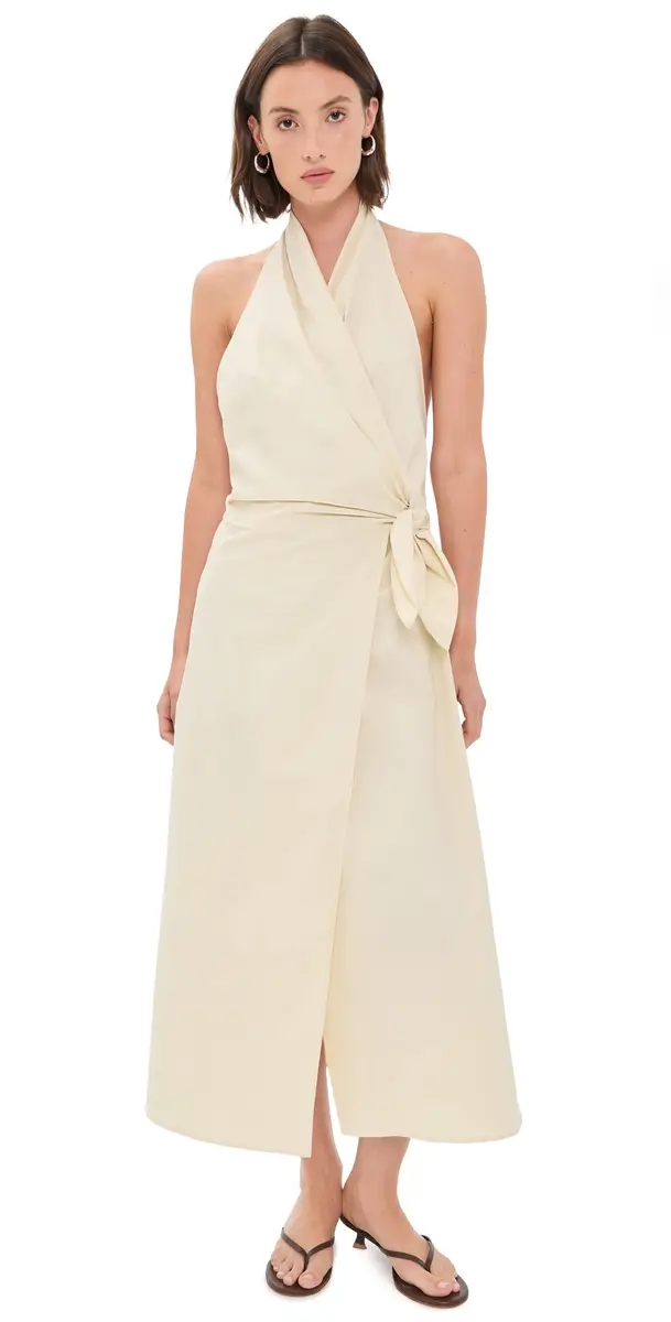 Halter Wrap Backless Dress