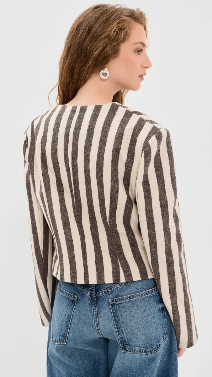 VRG GRL Nerida Charcoal Stripe Blazer | Thumbnail 3 VRG GRL Nerida Charcoal Stripe Blazer | Thumbnail 3