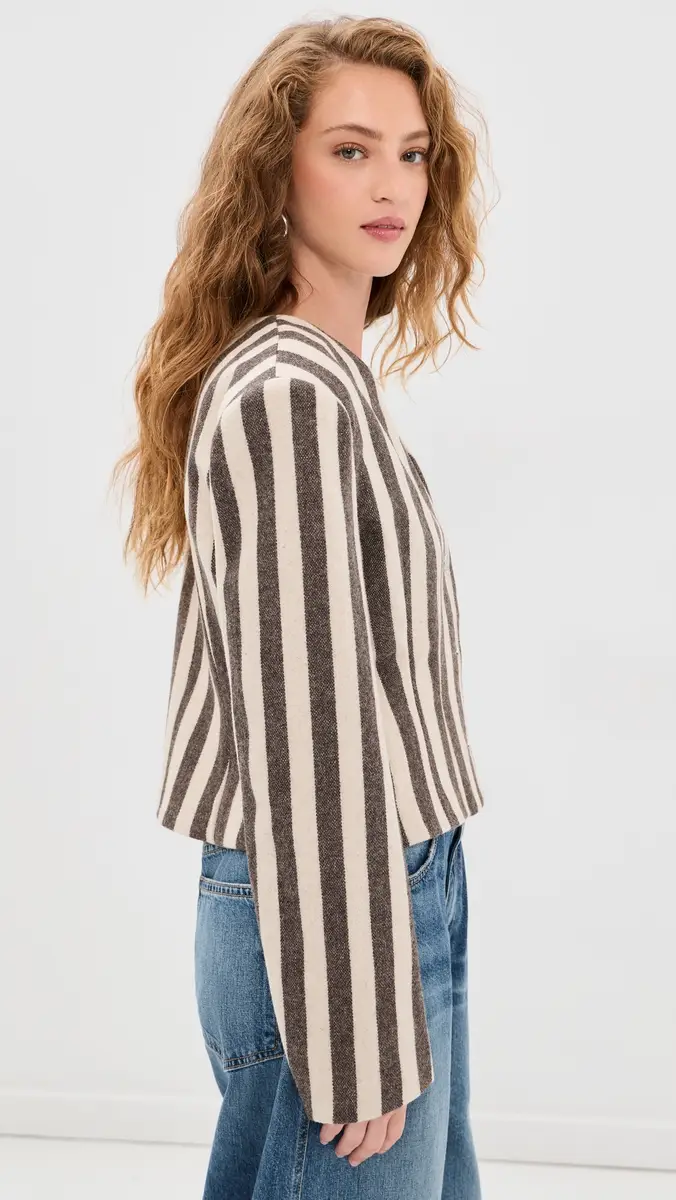 VRG GRL Nerida Charcoal Stripe Blazer | Thumbnail 4 VRG GRL Nerida Charcoal Stripe Blazer | Thumbnail 4