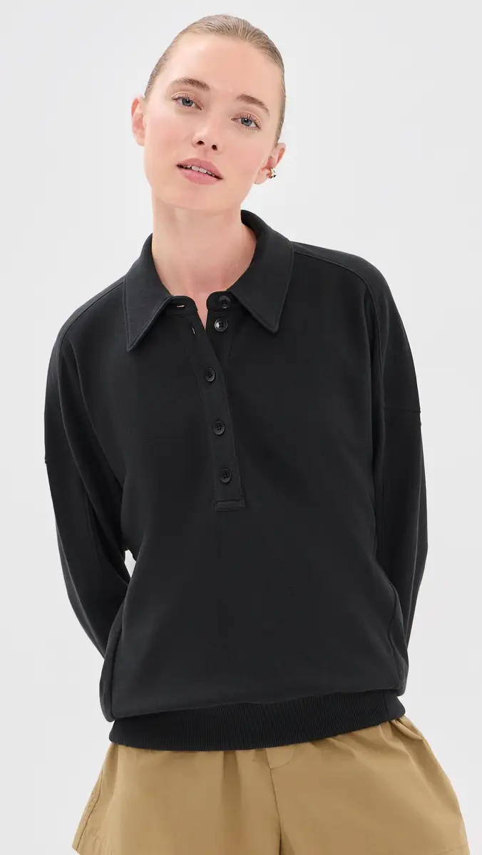 Tibi Lightweight Polo Sweatshirt | Thumbnail 2
