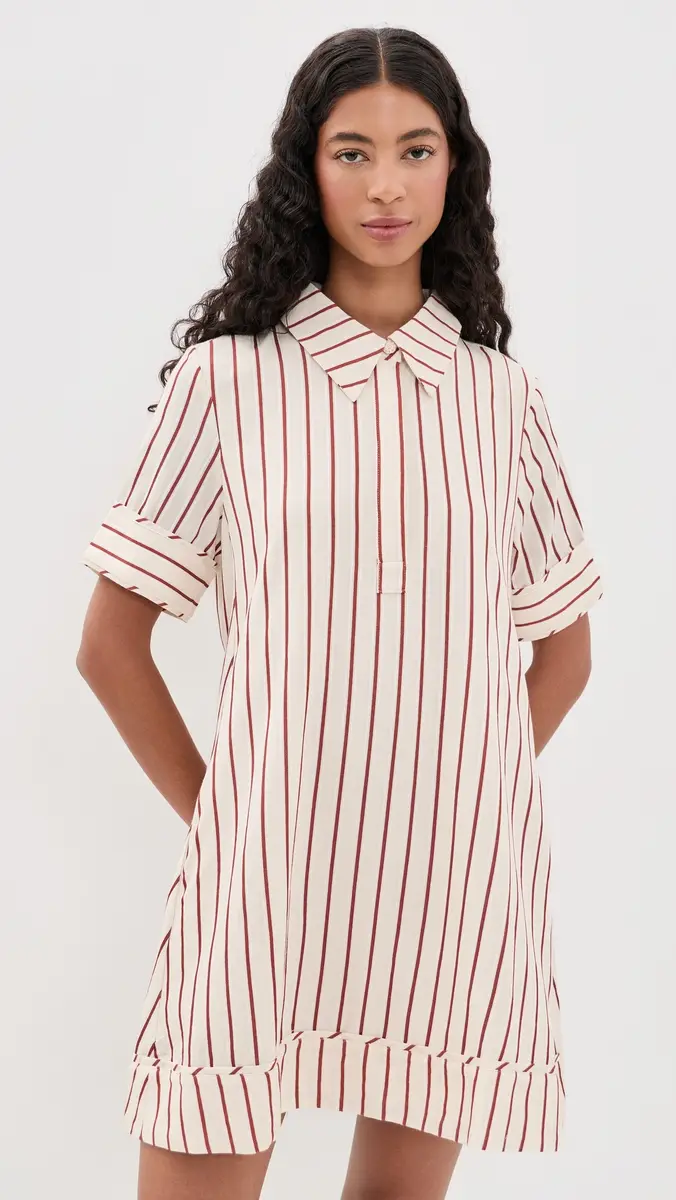 English Factory Stripe A-Line Mini Shirt Dress | Thumbnail 2 English Factory Stripe A-Line Mini Shirt Dress | Thumbnail 2