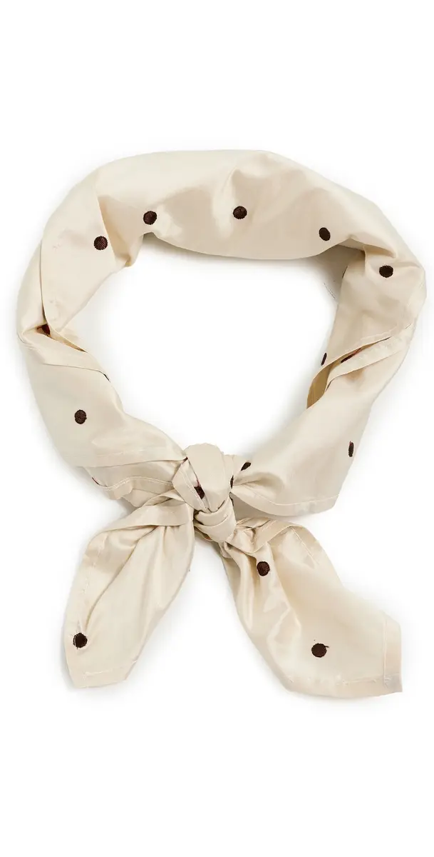 DONNI. The Taffetta Scarf Creme/Walnut Polka Dots One Size | Image 1 DONNI. The Taffetta Scarf Creme/Walnut Polka Dots One Size | Image 1