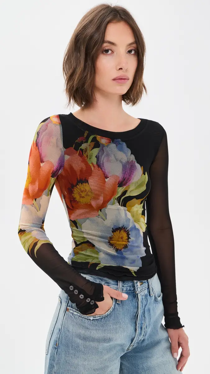 Free People Lilly Printed Long Sleeve Tee | Thumbnail 2 Free People Lilly Printed Long Sleeve Tee | Thumbnail 2