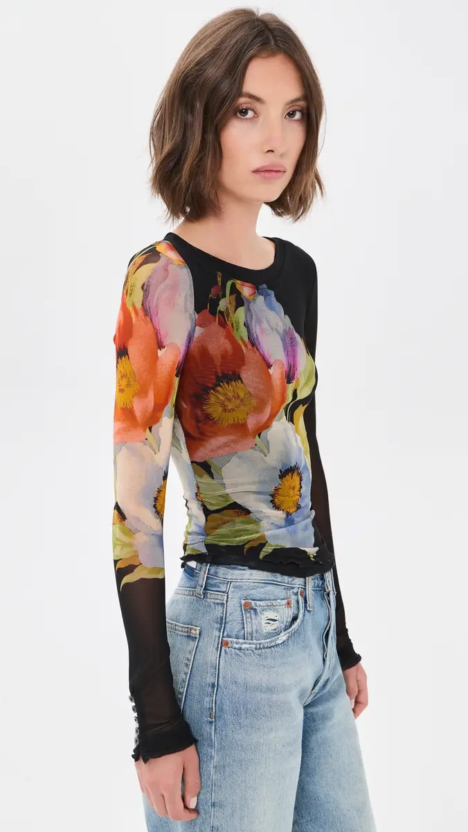 Free People Lilly Printed Long Sleeve Tee | Thumbnail 4 Free People Lilly Printed Long Sleeve Tee | Thumbnail 4