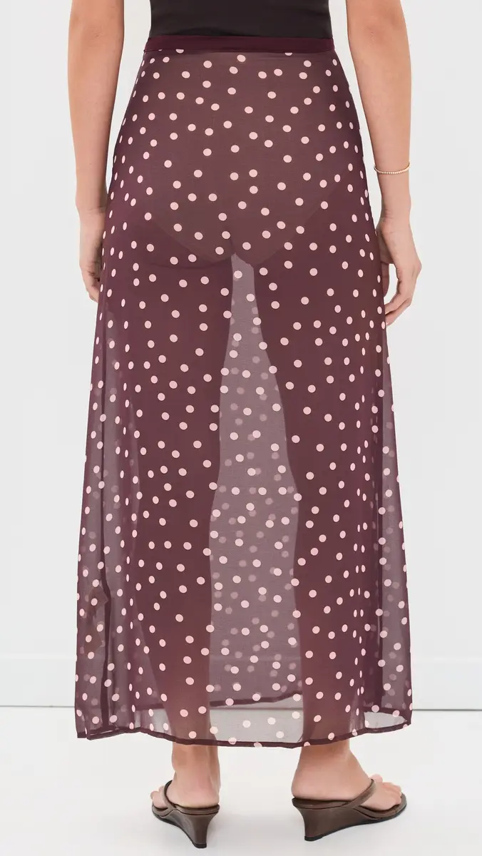 VRG GRL Vilma Sheer Polka Dot Maxi Skirt | Thumbnail 3