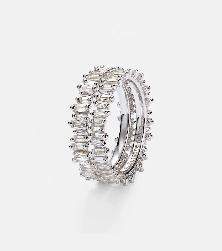 Suzanne Kalan Midi 18kt white gold tech ring jackets with diamonds | Thumbnail 3 Suzanne Kalan Midi 18kt white gold tech ring jackets with diamonds | Thumbnail 3