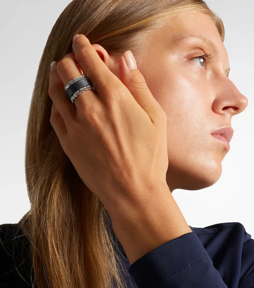 Suzanne Kalan Midi 18kt white gold tech ring jackets with diamonds | Thumbnail 5 Suzanne Kalan Midi 18kt white gold tech ring jackets with diamonds | Thumbnail 5