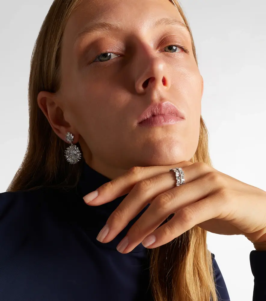 Suzanne Kalan Midi 18kt white gold tech ring jackets with diamonds | Thumbnail 7 Suzanne Kalan Midi 18kt white gold tech ring jackets with diamonds | Thumbnail 7