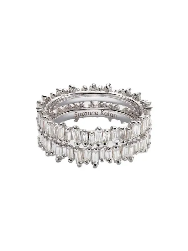 Midi 18kt white gold tech ring jackets with diamonds Midi 18kt white gold tech ring jackets with diamonds