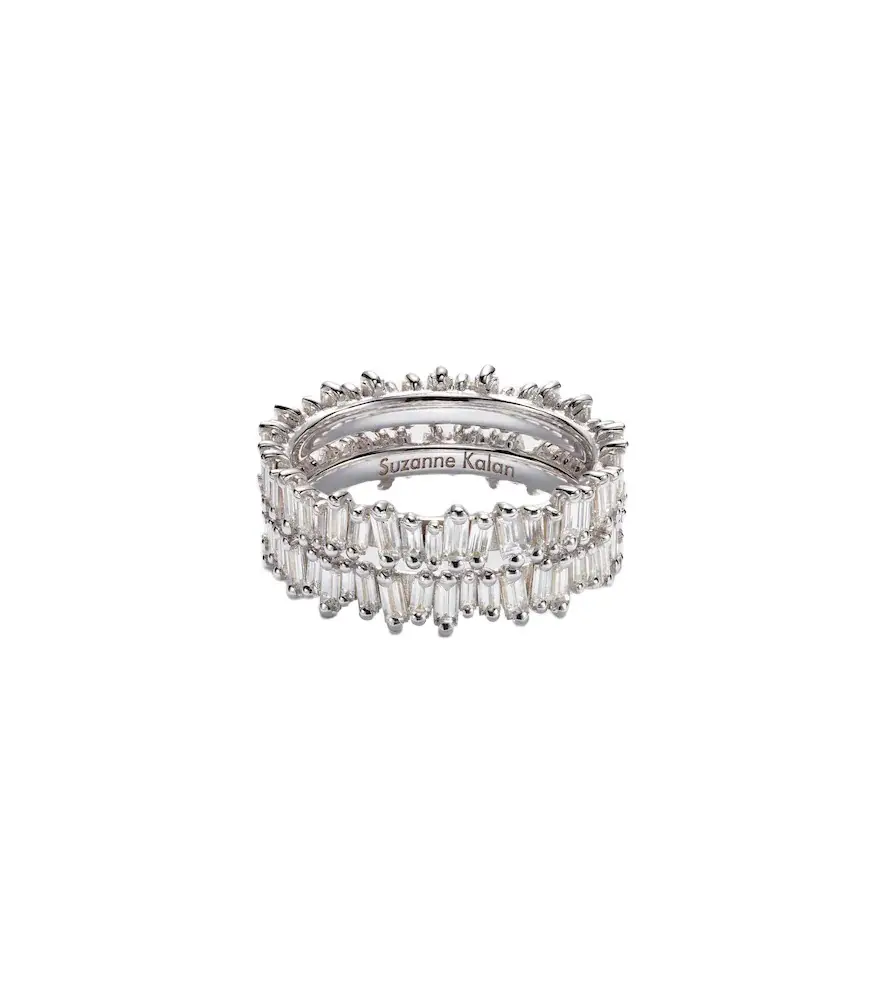 Suzanne Kalan Midi 18kt white gold tech ring jackets with diamonds
