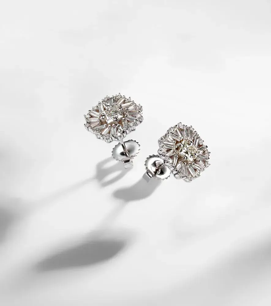Suzanne Kalan Princess Burst 18kt white gold stud earrings with diamonds | Thumbnail 5 Suzanne Kalan Princess Burst 18kt white gold stud earrings with diamonds | Thumbnail 5