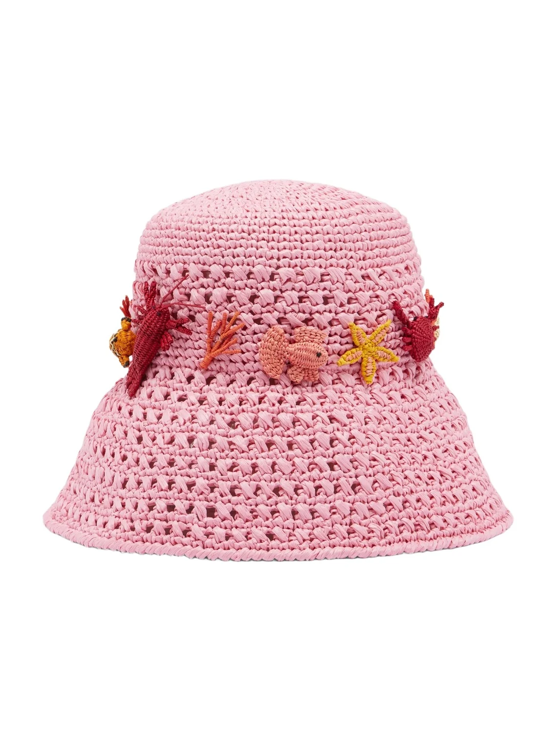 Aquazzura Embellished crochet bucket hat