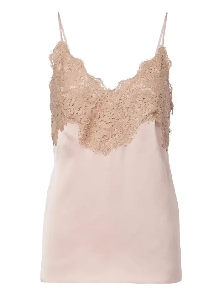 Lace-trimmed cady camisole