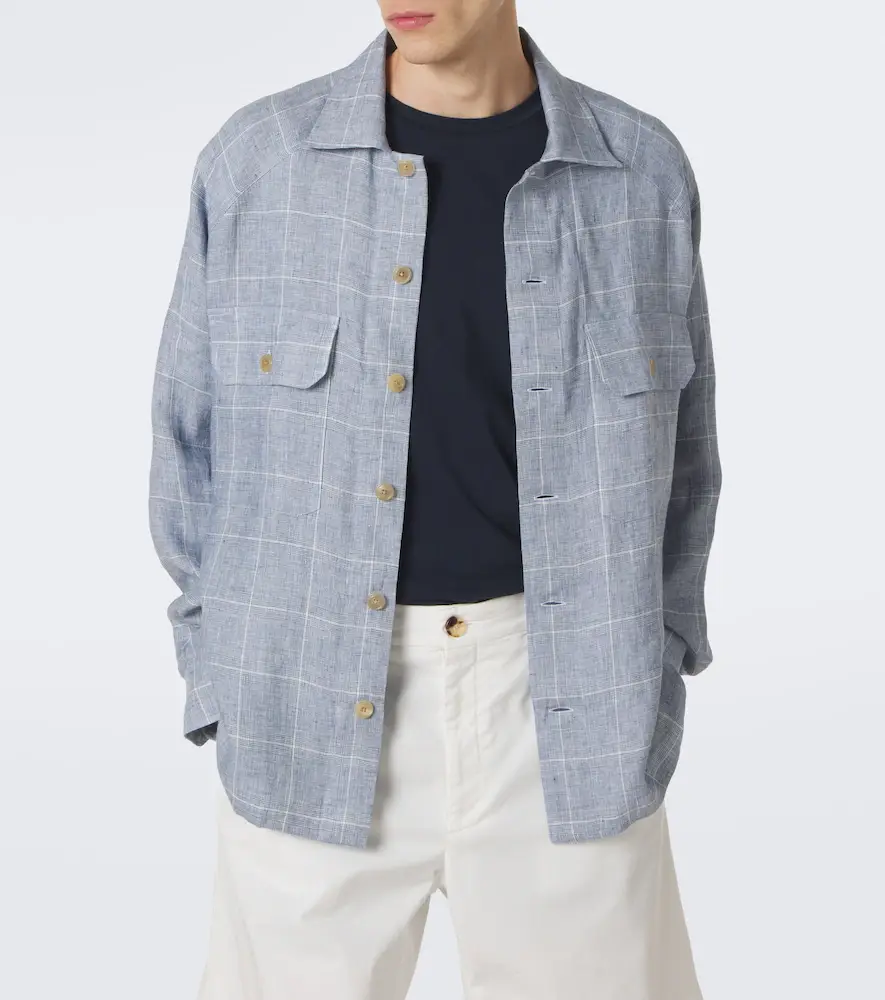 Ralph Lauren Purple Label Checked linen jacket | Thumbnail 3 Ralph Lauren Purple Label Checked linen jacket | Thumbnail 3
