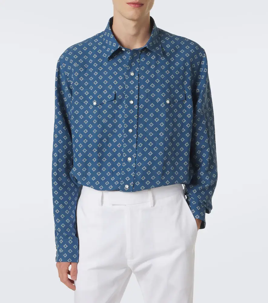 Ralph Lauren Purple Label Printed linen and silk shirt | Thumbnail 4 Ralph Lauren Purple Label Printed linen and silk shirt | Thumbnail 4