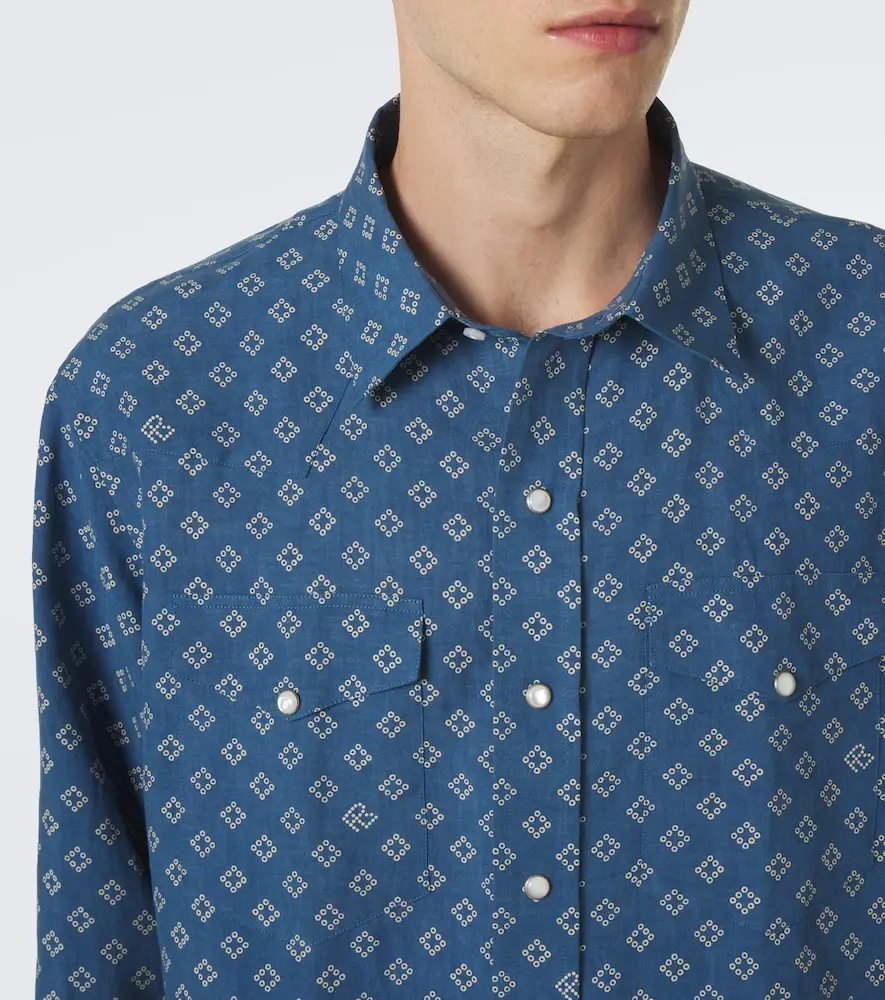 Ralph Lauren Purple Label Printed linen and silk shirt | Thumbnail 5 Ralph Lauren Purple Label Printed linen and silk shirt | Thumbnail 5