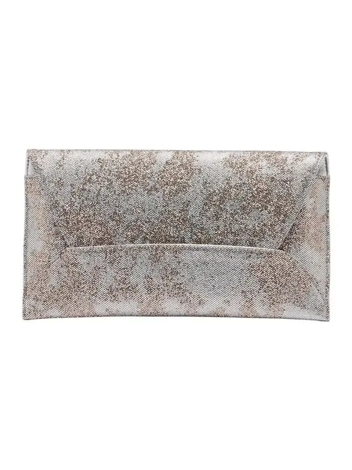 Envelope sequined metallic leather clutch Envelope sequined metallic leather clutch