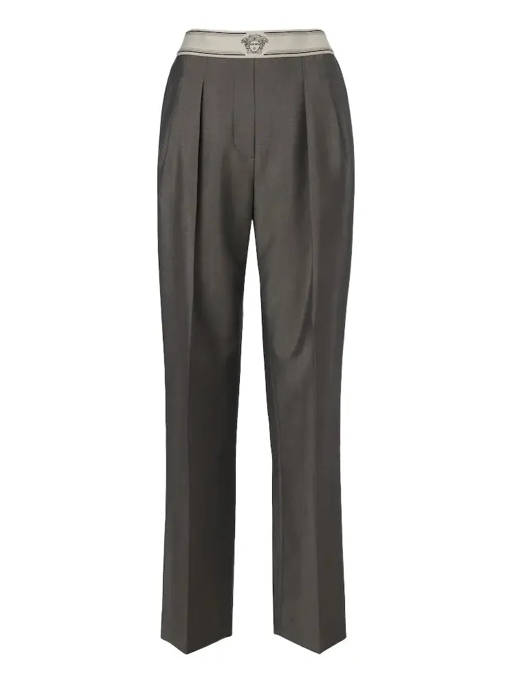 Wool and mohair straight pants
