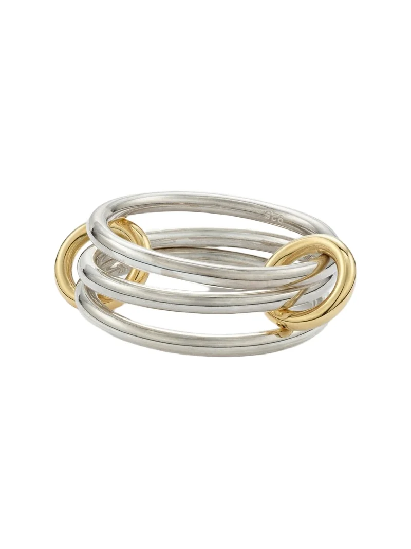 Solarium sterling silver and 18kt gold ring