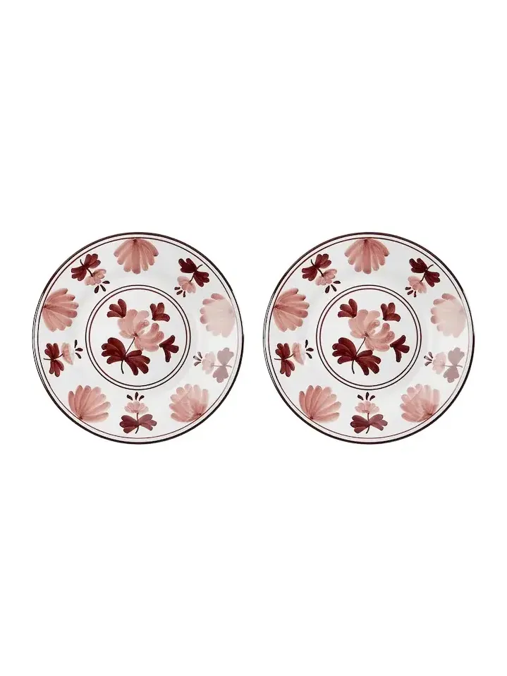 Cabana Blossom set of 2 ceramic dessert plates