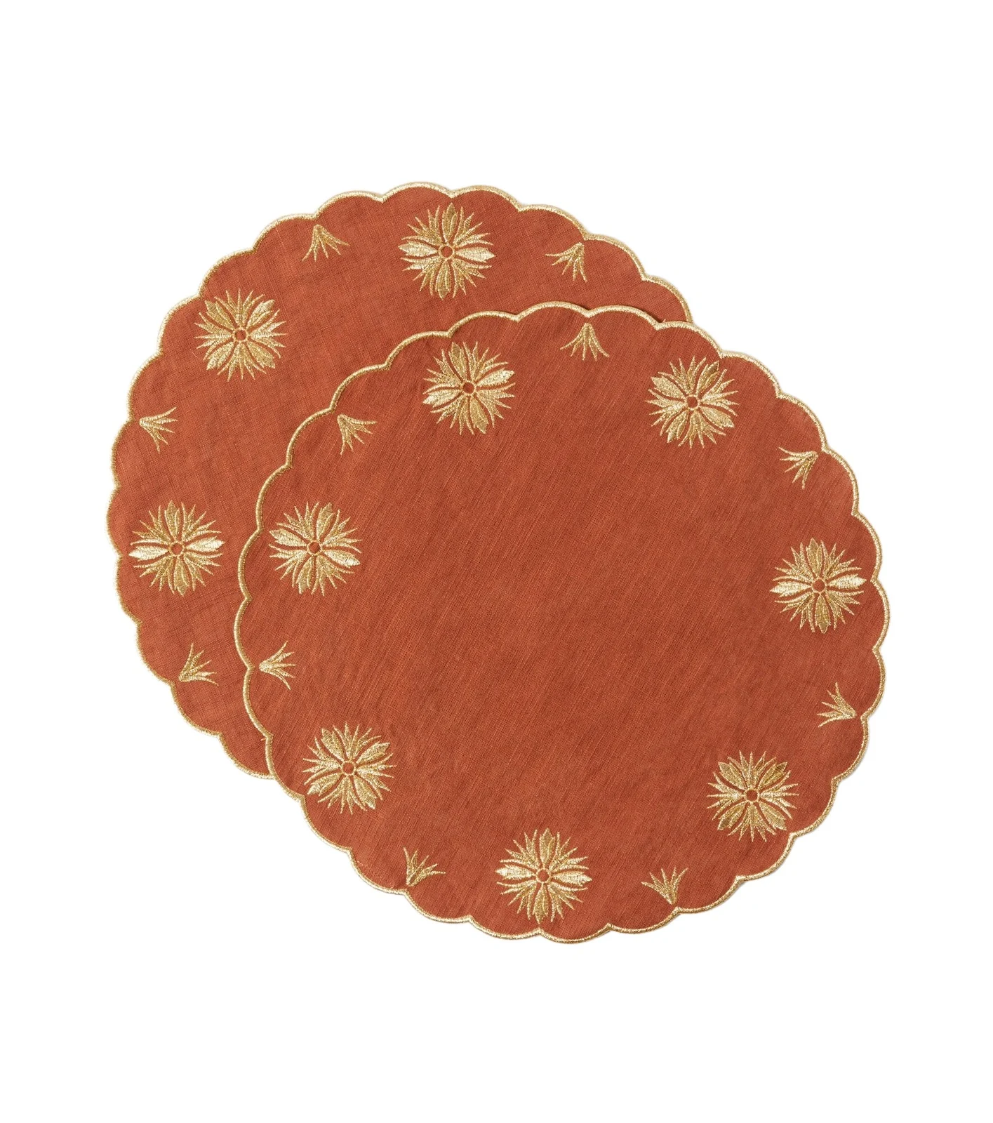Cabana Terracotta set of 2 linen and cotton placemats
