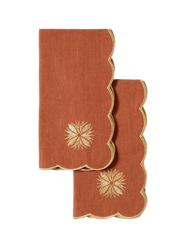 Cabana Terracotta set of 2 linen and cotton napkins