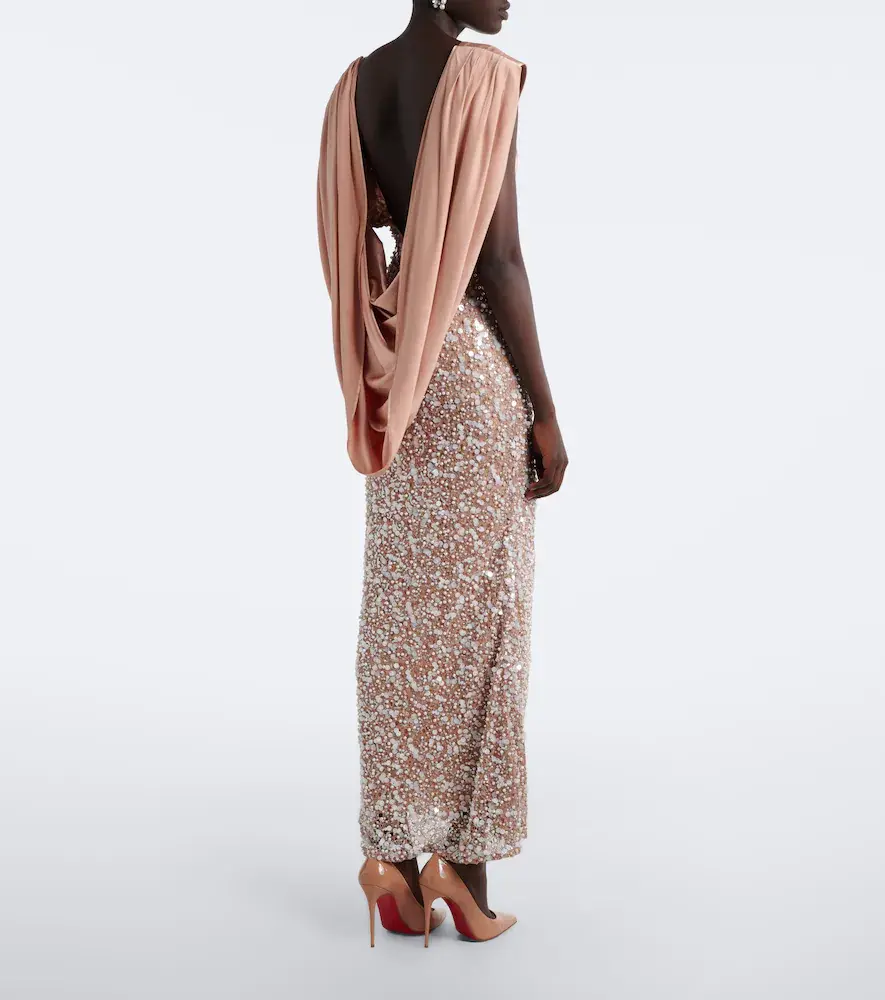 LA FUORI Là Fuori Genevieve embellished lace and satin gown | Thumbnail 2